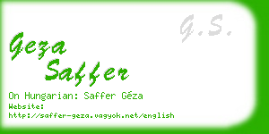 geza saffer business card